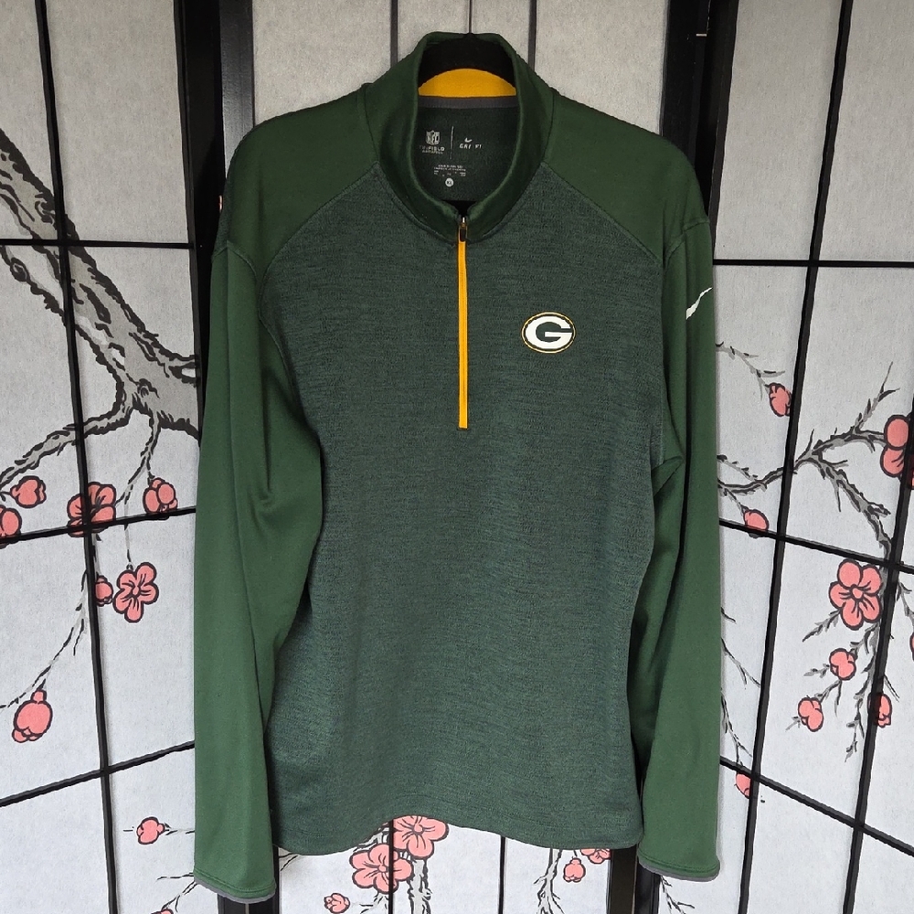 NFL Green Bay Packers Dri-Fit Quarter Zip Performance Pullover Size XL